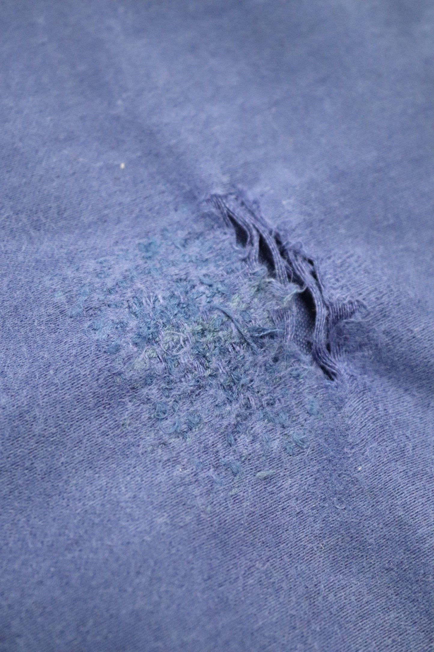 Vintage French workwear overalls - 1960s blue moleskin dungarees - 37" x 28"