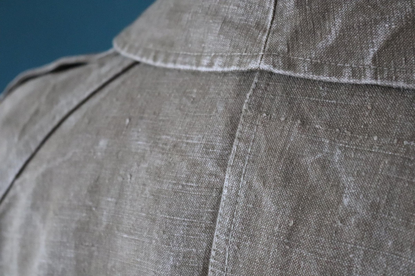 Vintage WW2 French dispatch rider coat - 1930s linen military jacket - disptach rider - M35