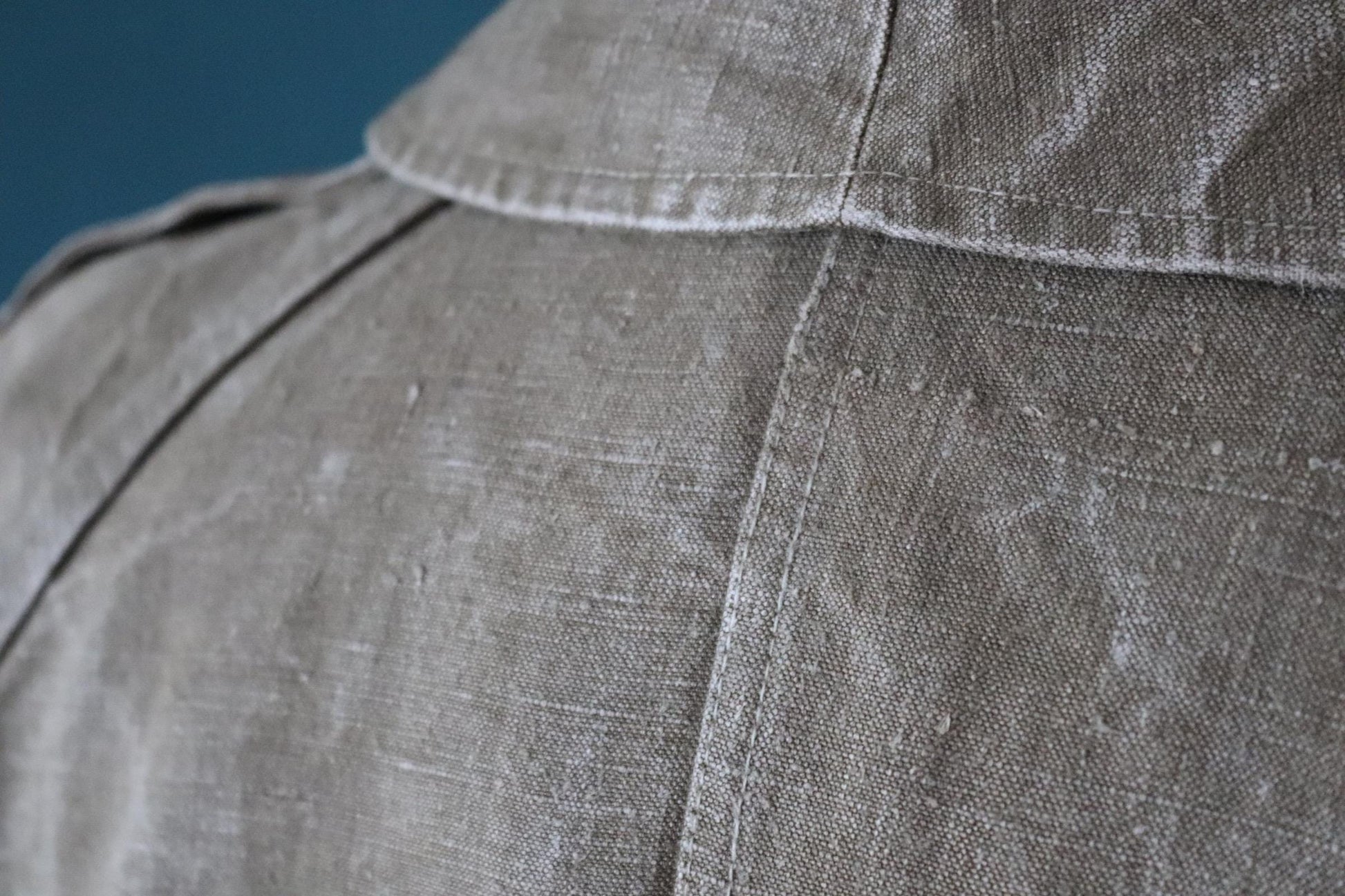 Vintage WW2 French dispatch rider coat - 1930s linen military jacket - disptach rider - M35