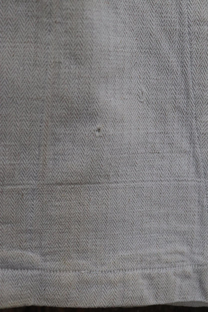 Antique WW1 French linen jacket vintage military 1910s army bourgeron work workwear 34” chest ecru white herringbone