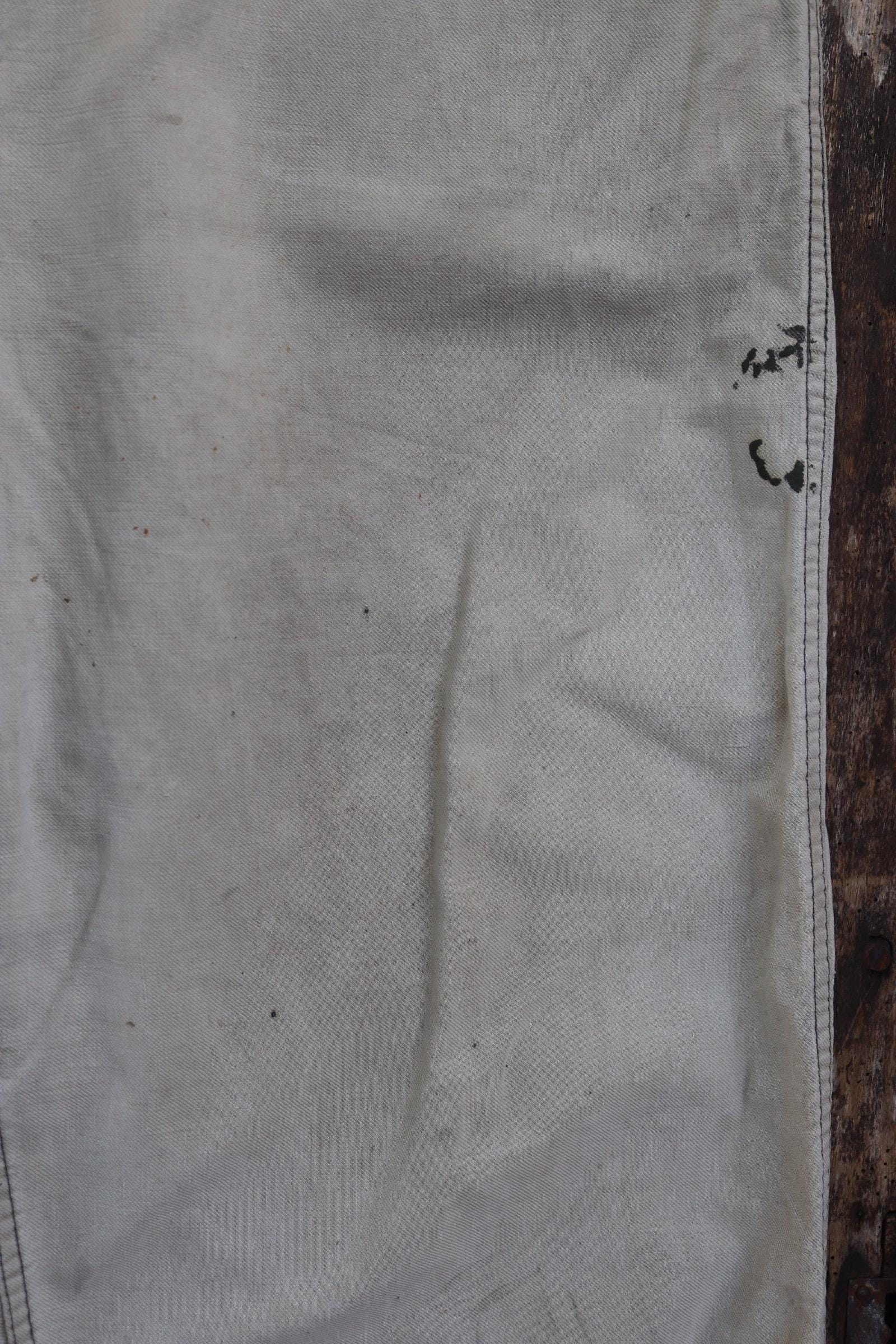 Vintage 1940s 40s 1950s 50s Swedish military cotton twill utility field trousers pants workwear work chore buckle cinch back 41” x 27”