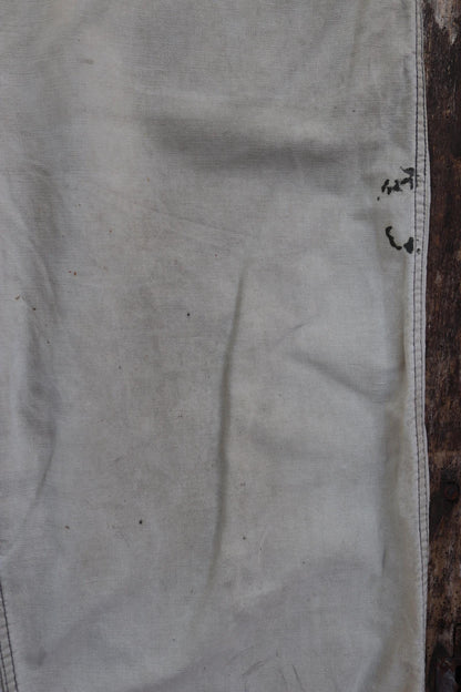 Vintage 1940s 40s 1950s 50s Swedish military cotton twill utility field trousers pants workwear work chore buckle cinch back 41” x 27”