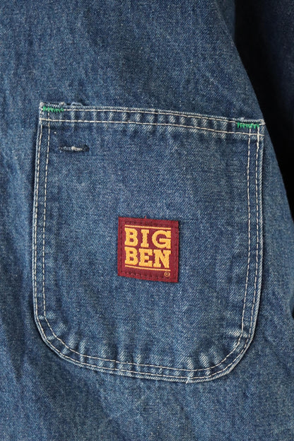 Vintage Big Ben denim chore jacket - blanket lined barn coat - 56" chest