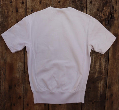 Vintage 1990s 90s Champion white plain short sleeve warm up sweatshirt 39" chest sports sportswear reverse weave