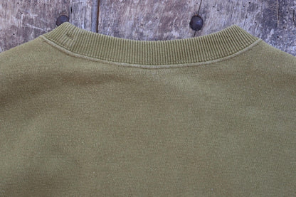 Vintage 1990s 90s Champion olive green plain sweatshirt 39" chest sports sportswear reverse weave