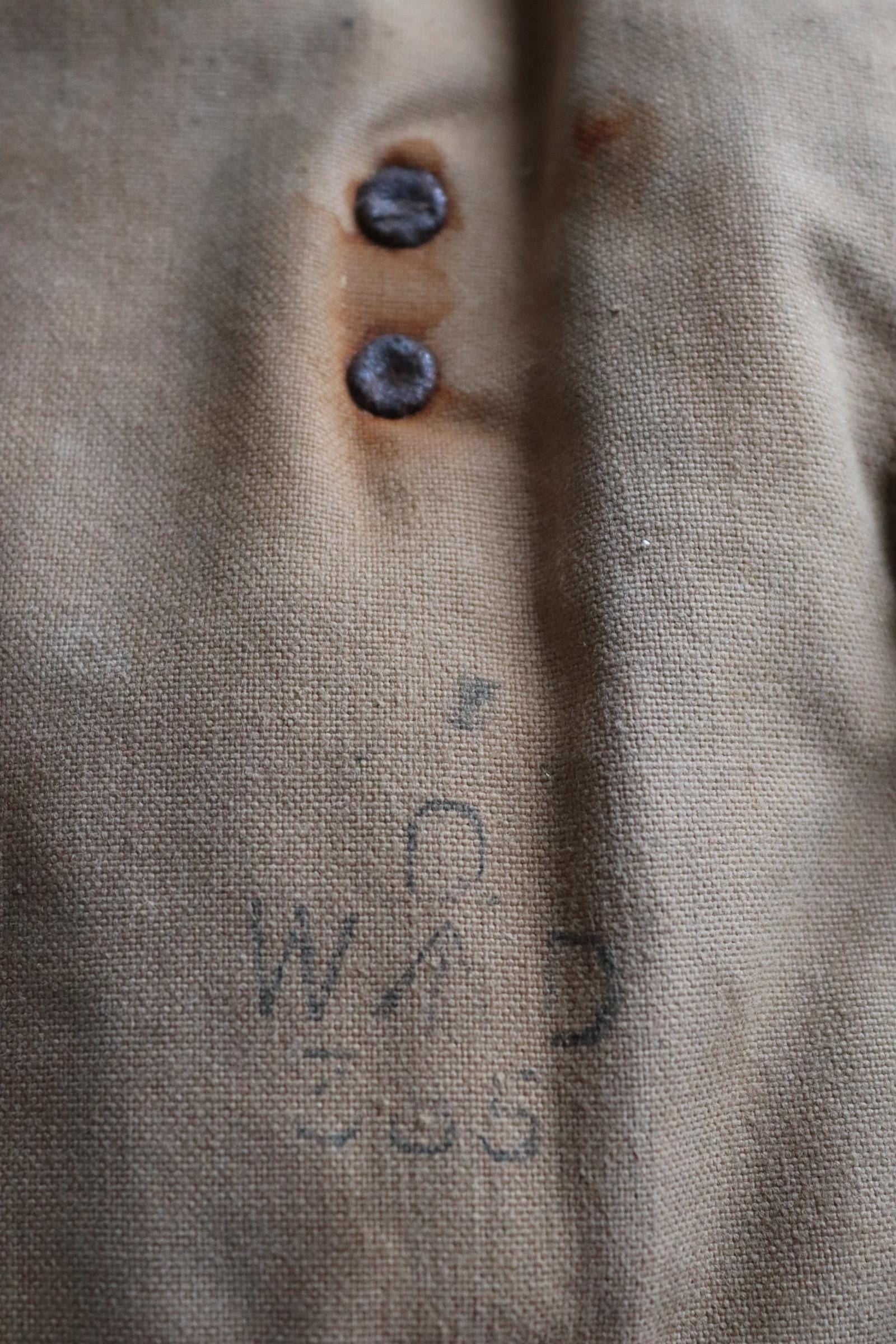 Vintage 1940s 40s WW2 British army military Tropal coat canvas sheepskin 49” chest work workwear chore shawl collar LRDG