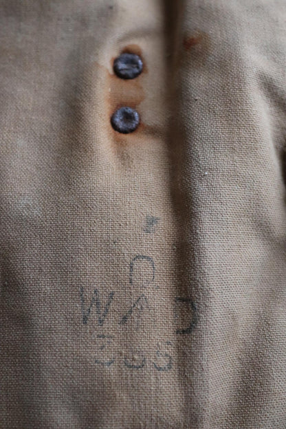 Vintage 1940s Tropal coat - WW2 British army - Long Range Desert Group - canvas and sheepskin - 49" chest