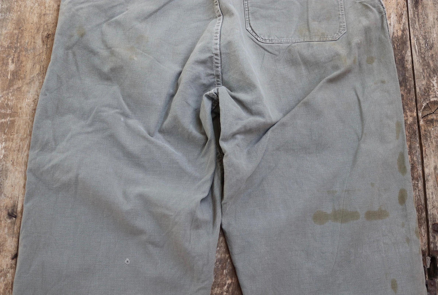 Vintage 1950s 50s 1960s 60s Swedish military cotton twill utility field trousers pants workwear work chore 41” x 30”