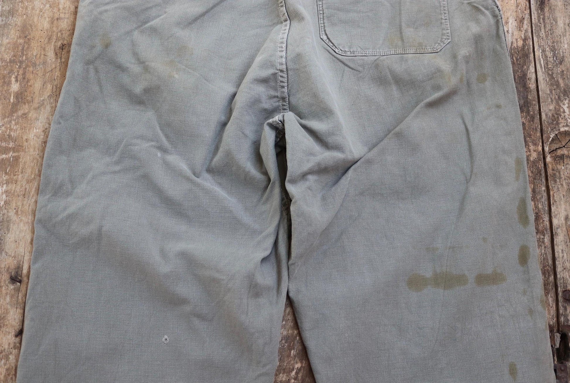 Vintage 1950s 50s 1960s 60s Swedish military cotton twill utility field trousers pants workwear work chore 41” x 30”