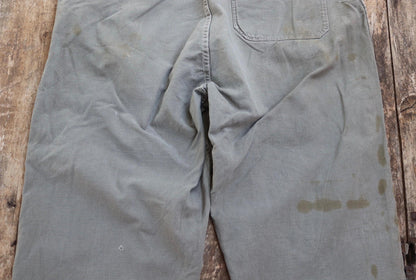 Vintage 1950s 50s 1960s 60s Swedish military cotton twill utility field trousers pants workwear work chore 41” x 30”