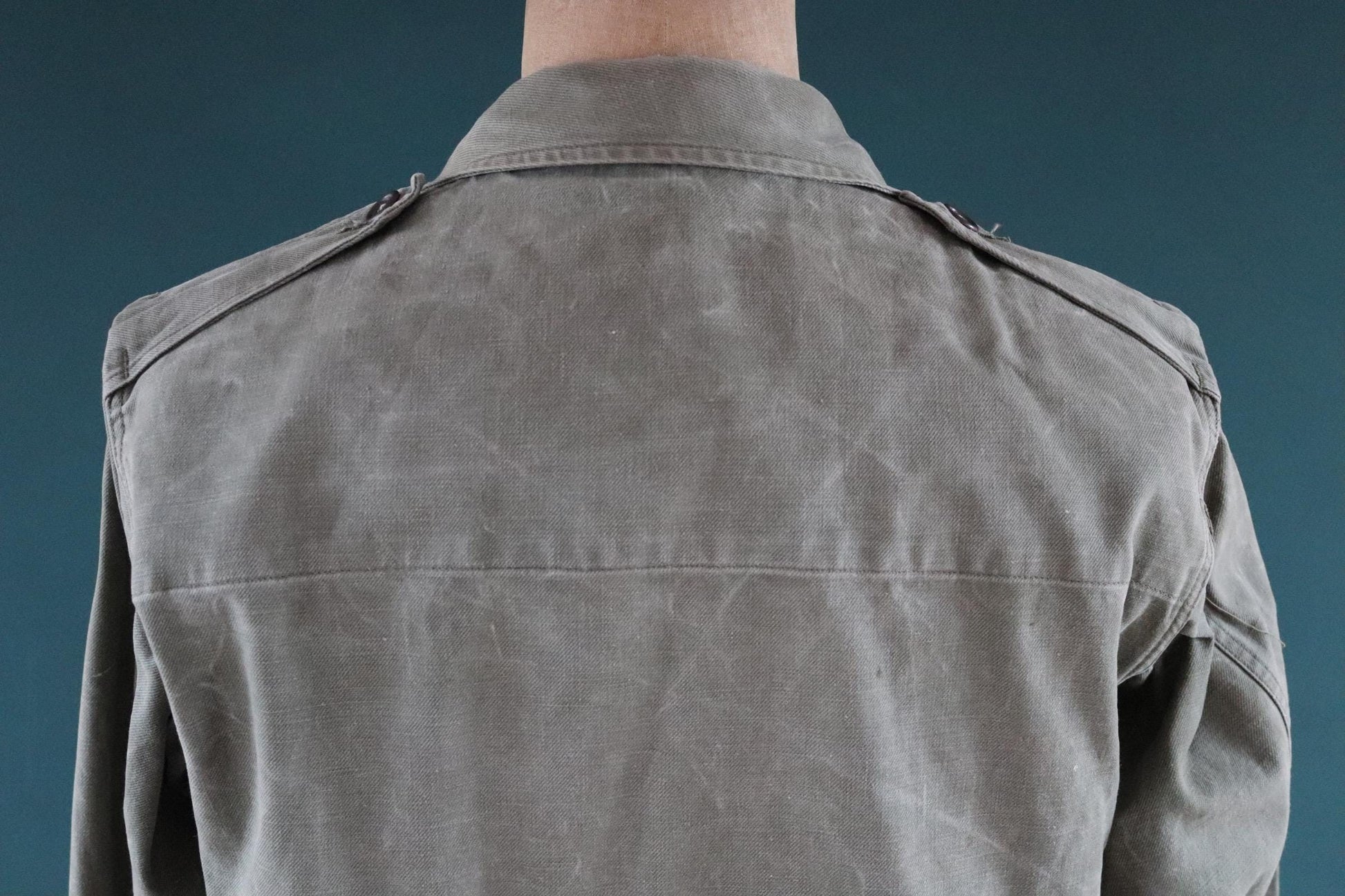 Vintage French army jacket - 1950s M47 - military utility - 46” chest - khaki green