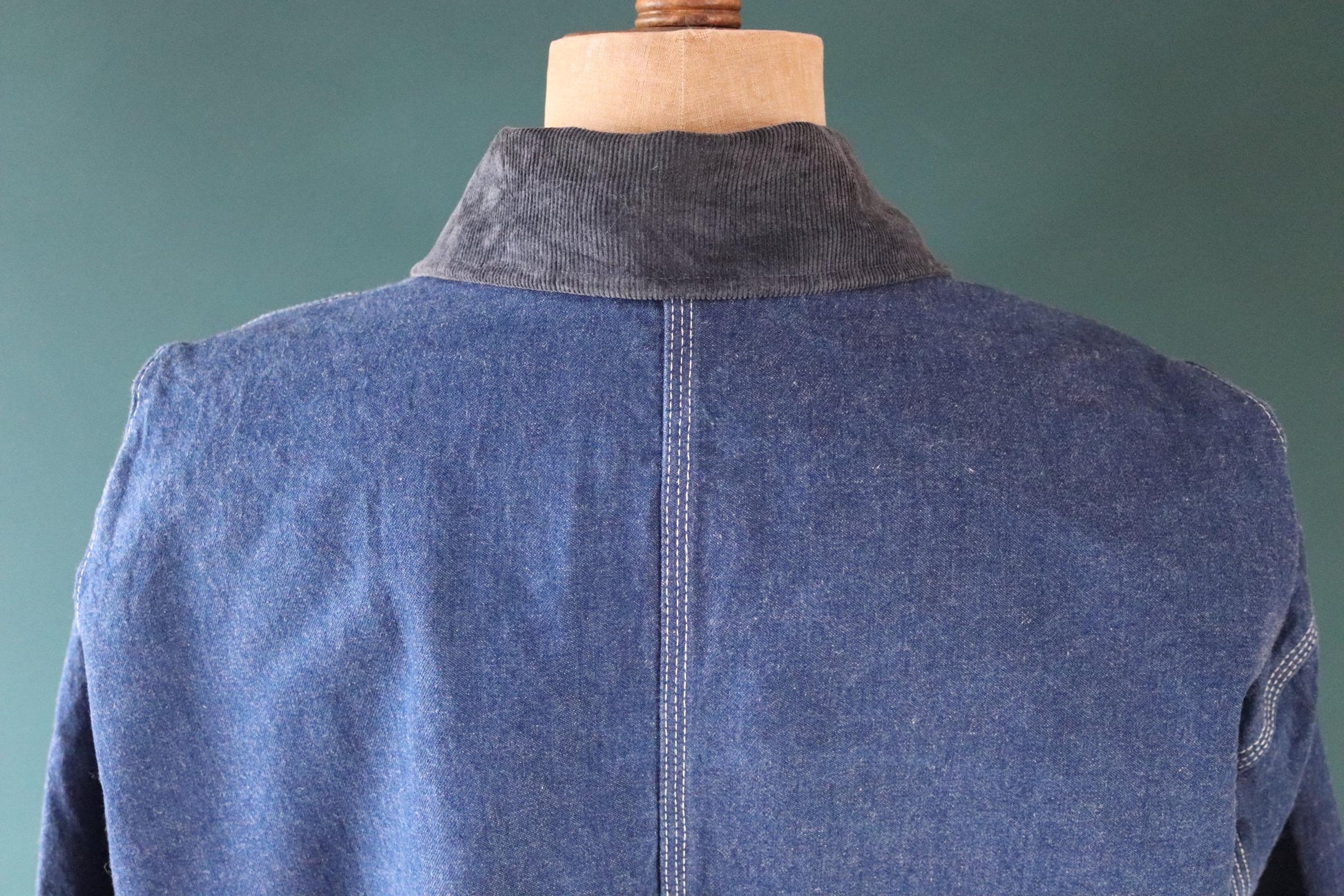 Vintage 1990s 90s Dickies blue denim blanket lined barn chore jacket workwear work chore 59” chest