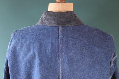 Vintage 1990s Dickies denim jacket - blue blanket lined workwear - barn chore - 59” chest
