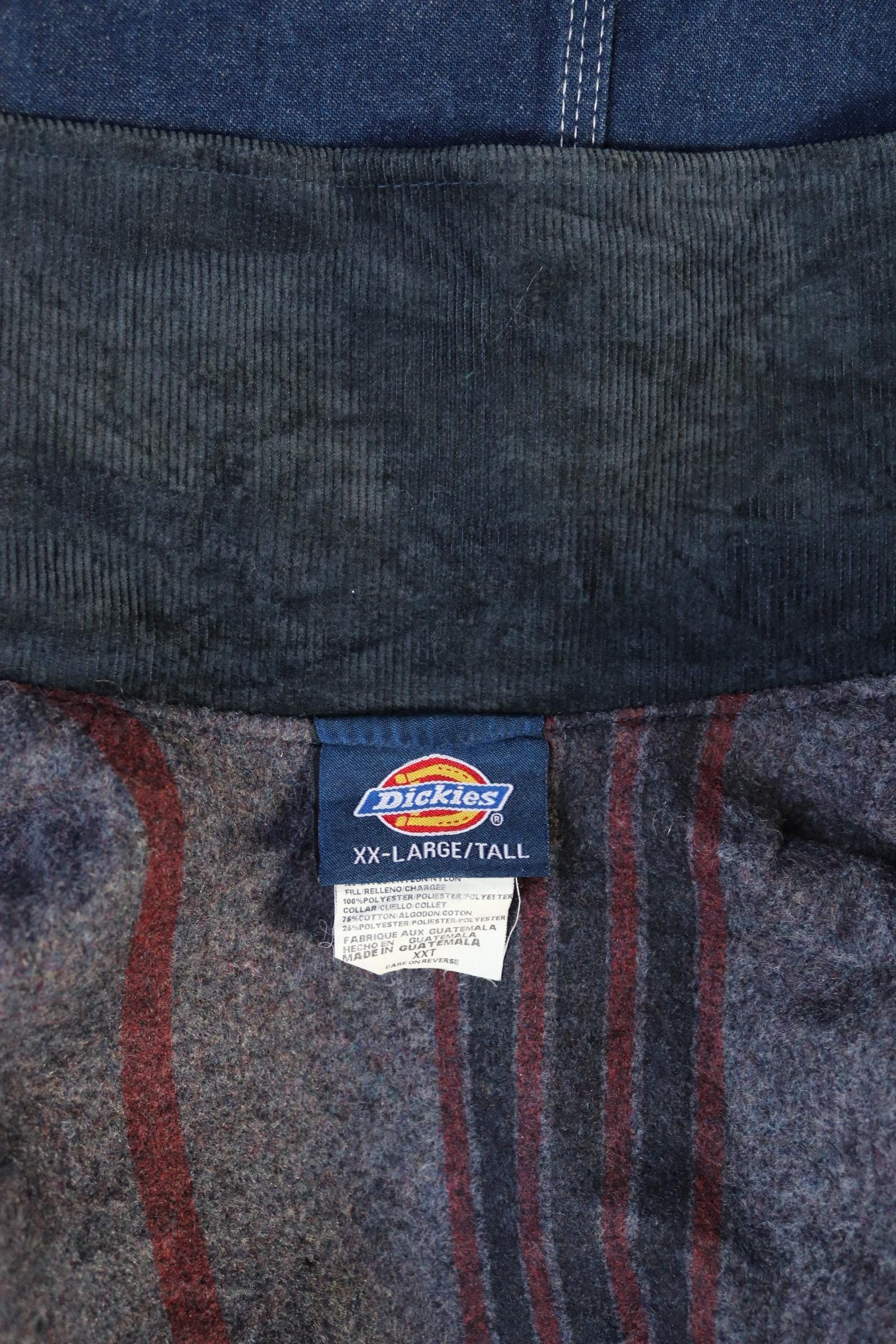 Vintage 1990s Dickies denim jacket - blue blanket lined workwear - barn chore - 59” chest