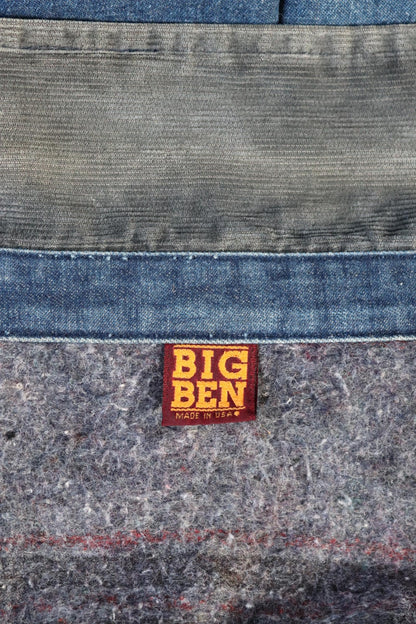 Vintage Big Ben denim chore jacket - blanket lined barn coat - 56" chest