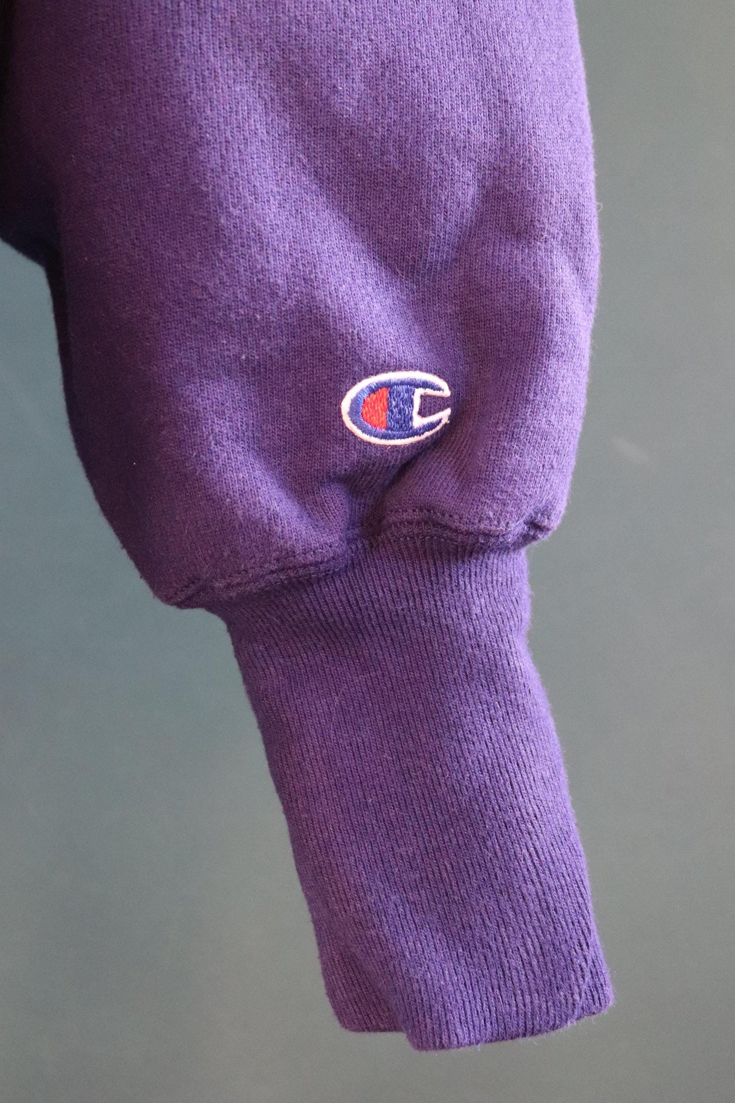 Vintage 1990s Champion sweatshirt - reverse weave sportswear - plain navy blue hoodie - 51" chest