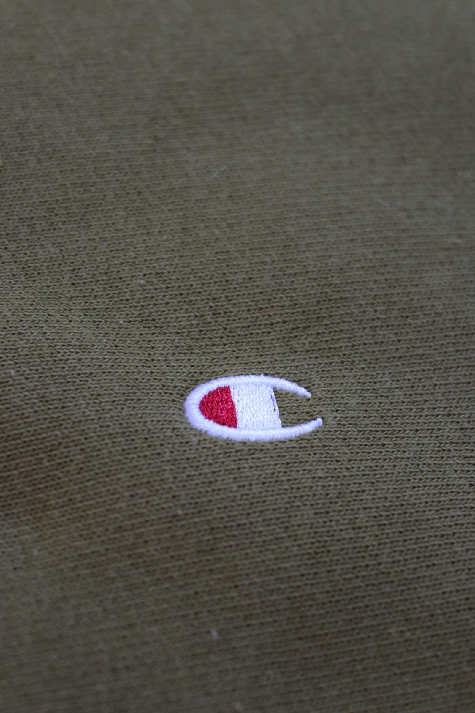 Vintage 1990s 90s Champion olive green plain sweatshirt 39" chest sports sportswear reverse weave
