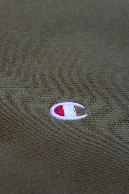 Vintage 1990s 90s Champion olive green plain sweatshirt 39" chest sports sportswear reverse weave