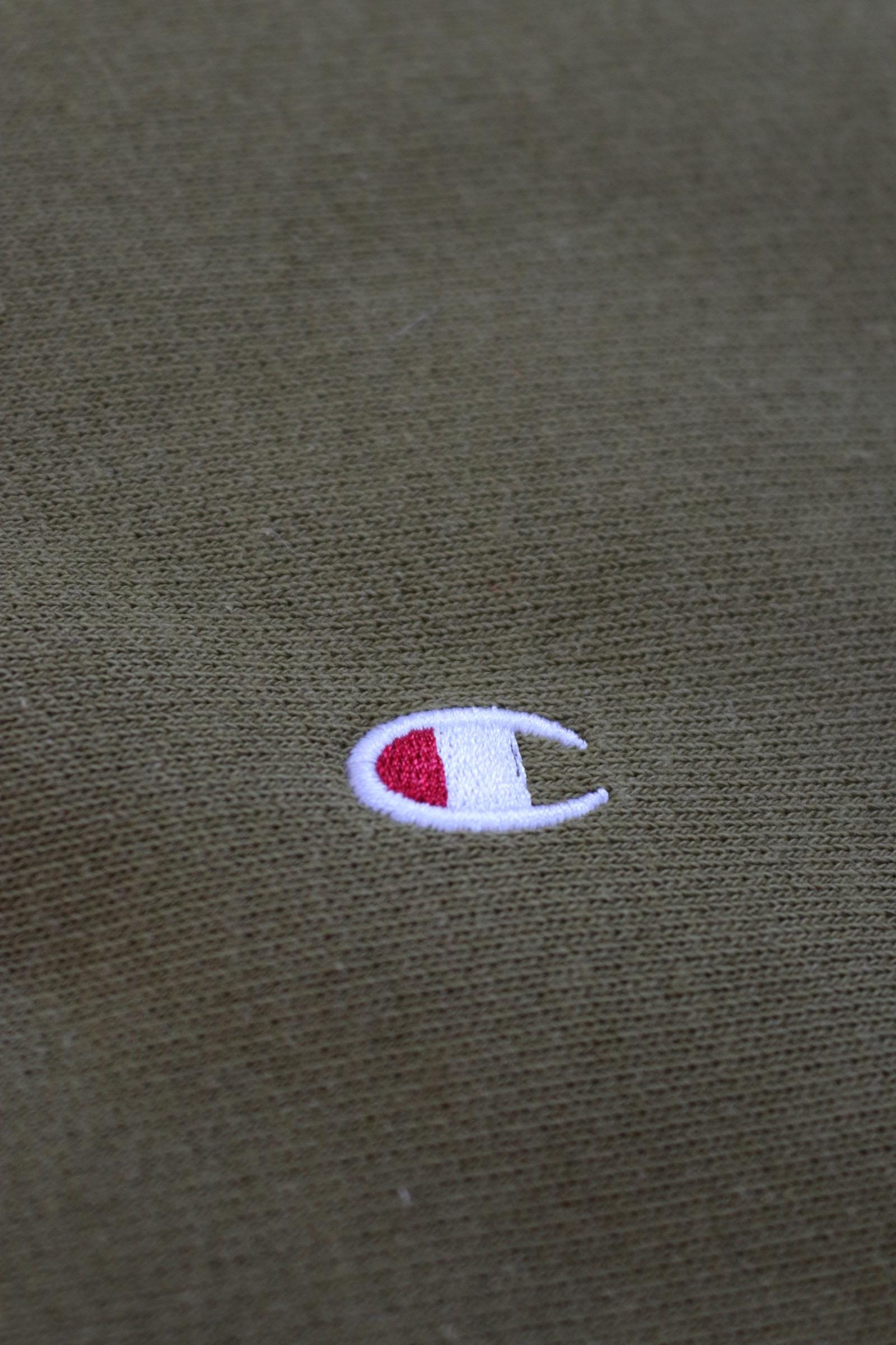 Vintage 1990s Champion sweatshirt - olive green - reverse weave sportswear - 39" chest