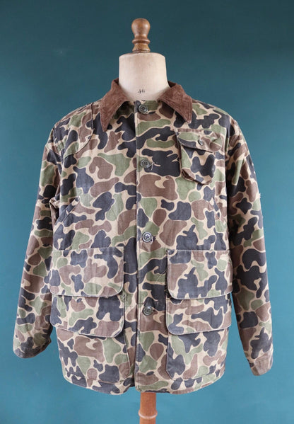 Vintage 1990s 90s Red Head camouflage camo forest woodland American hunting jacket duck cotton canvas 51" chest