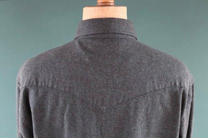 Vintage Pendleton blue teal green wool plain marl Western cowboy shirt 50" chest pearl snaps