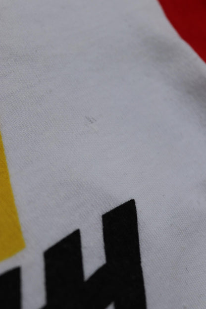 Vintage 1970s 70s red yellow black Raleigh Yeovil cycling centre t shirt top 36" chest made in England mod Tour de France