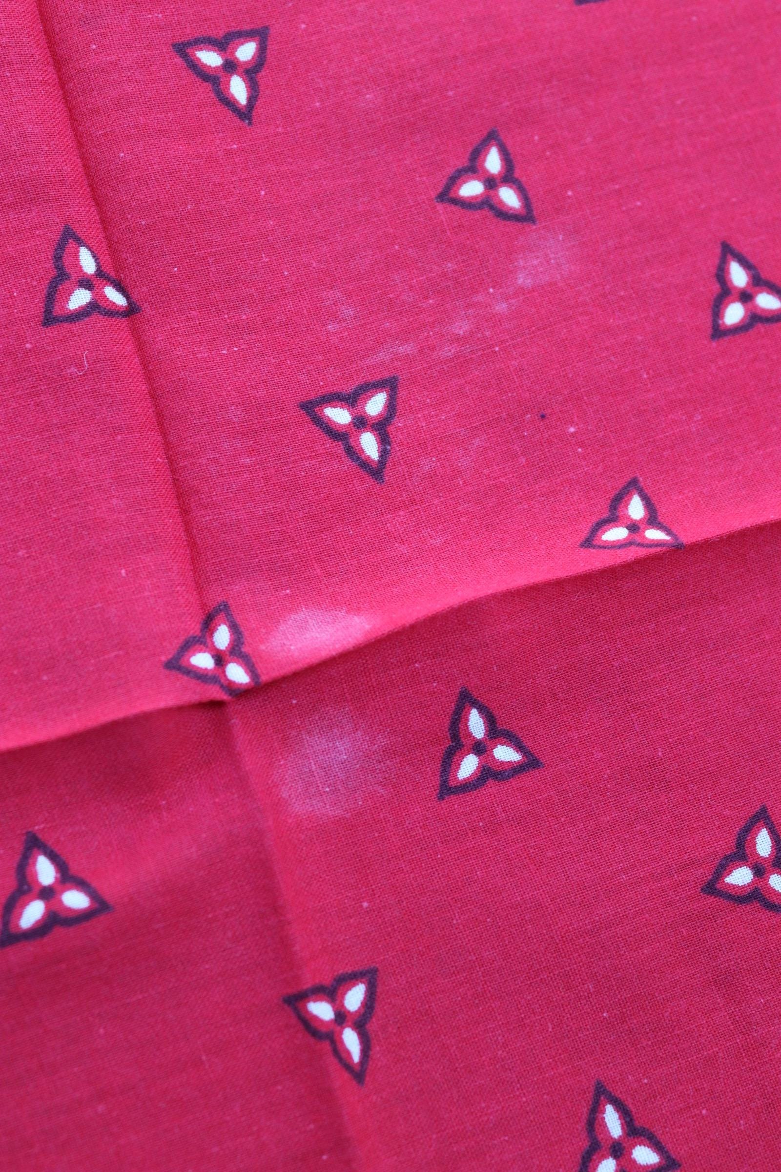 Vintage 1960s 60s turkey red printed bandana pocket square neckerchief cotton color colour fast workwear RN 14133