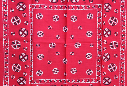 Vintage 1960s 60s turkey red printed bandana pocket square neckerchief cotton color colour fast workwear RN 14193