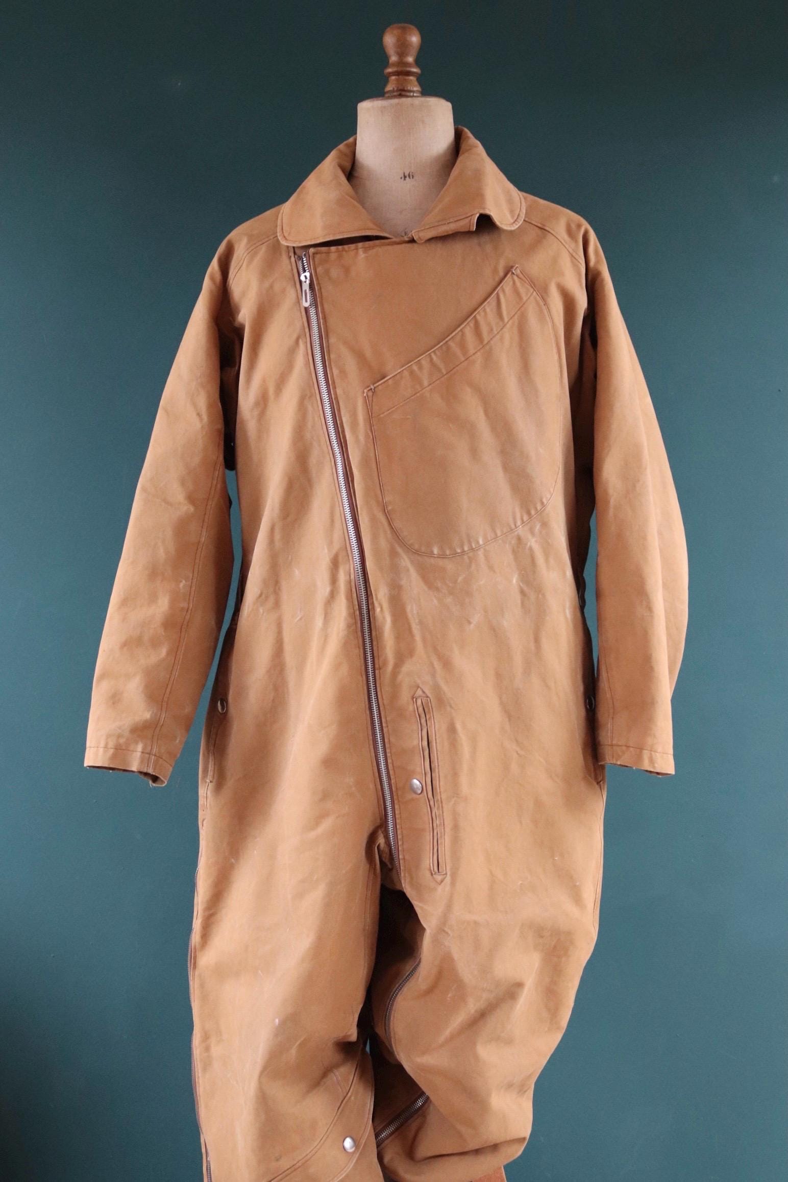 Vintage WW2 French military flight suit pilot aviation Eclair zippers 1930s 1940s