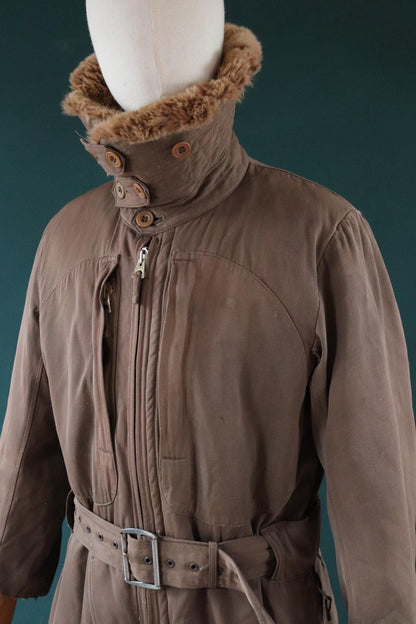 Vintage 1940s 40s WW2 Japanese Imperial military winter flight suit pilot aviation fur lined