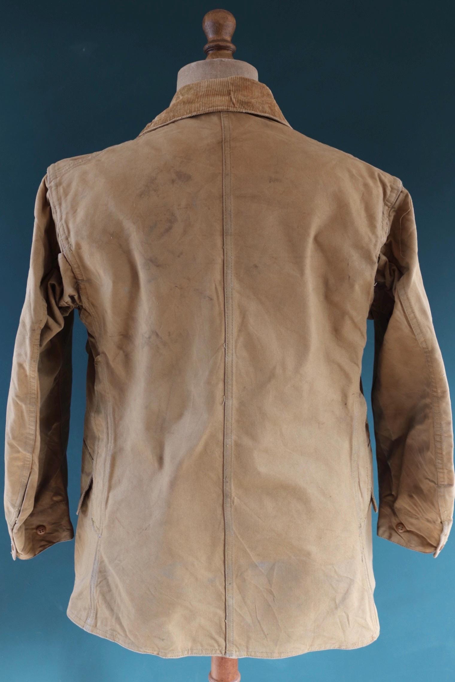 Vintage 1930s 30s 1940s 40s Red Head tin cloth duck cotton canvas hunting shooting jacket 42” chest American workwear work chore