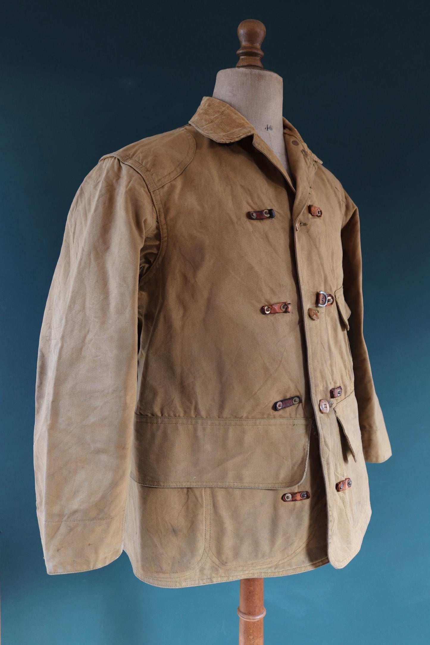 Vintage 1930s 30s 1940s 40s Red Head tin cloth duck cotton canvas hunting shooting jacket 42” chest American workwear work chore
