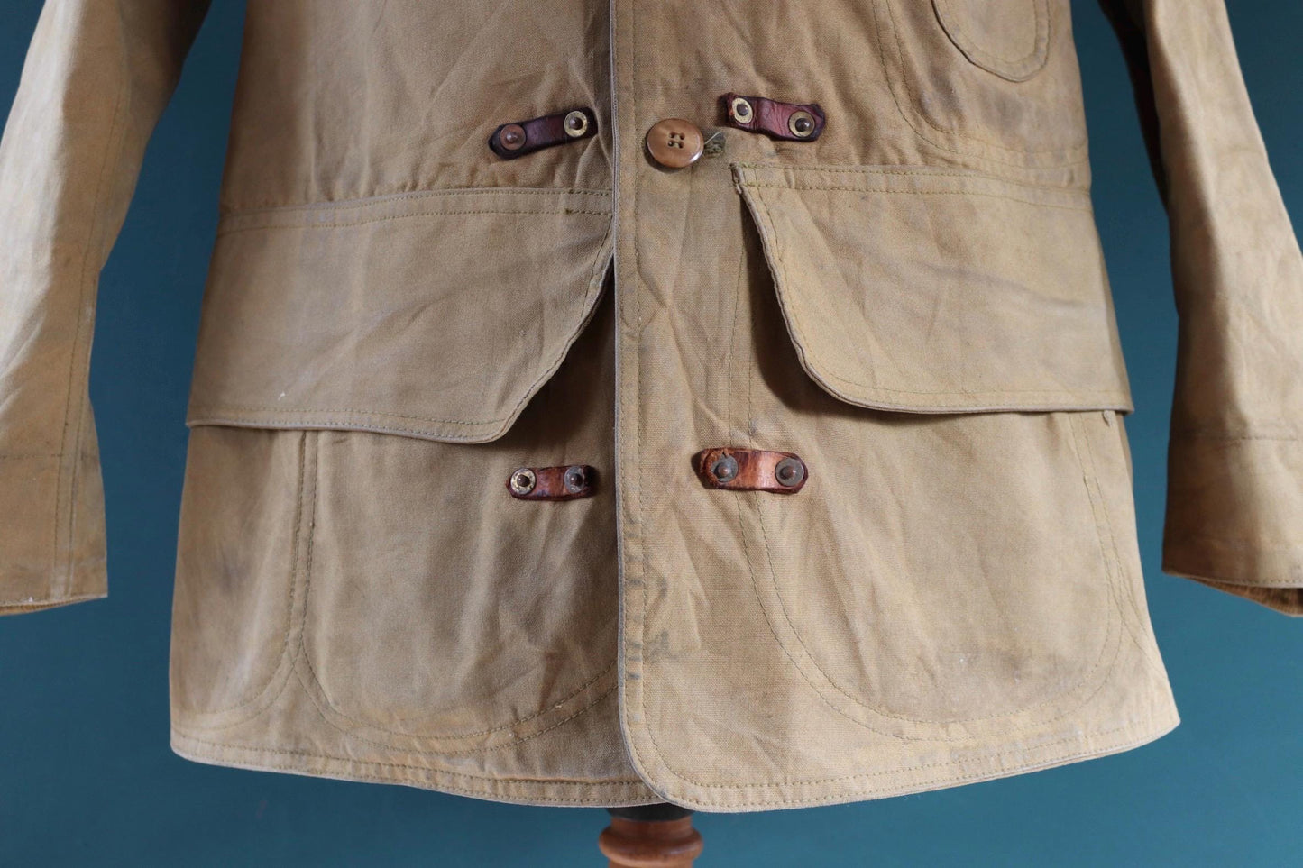 Vintage 1930s 30s 1940s 40s Red Head tin cloth duck cotton canvas hunting shooting jacket 42” chest American workwear work chore