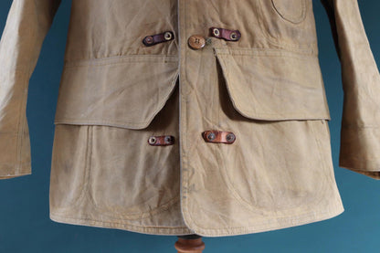 Vintage 1930s 30s 1940s 40s Red Head tin cloth duck cotton canvas hunting shooting jacket 42” chest American workwear work chore