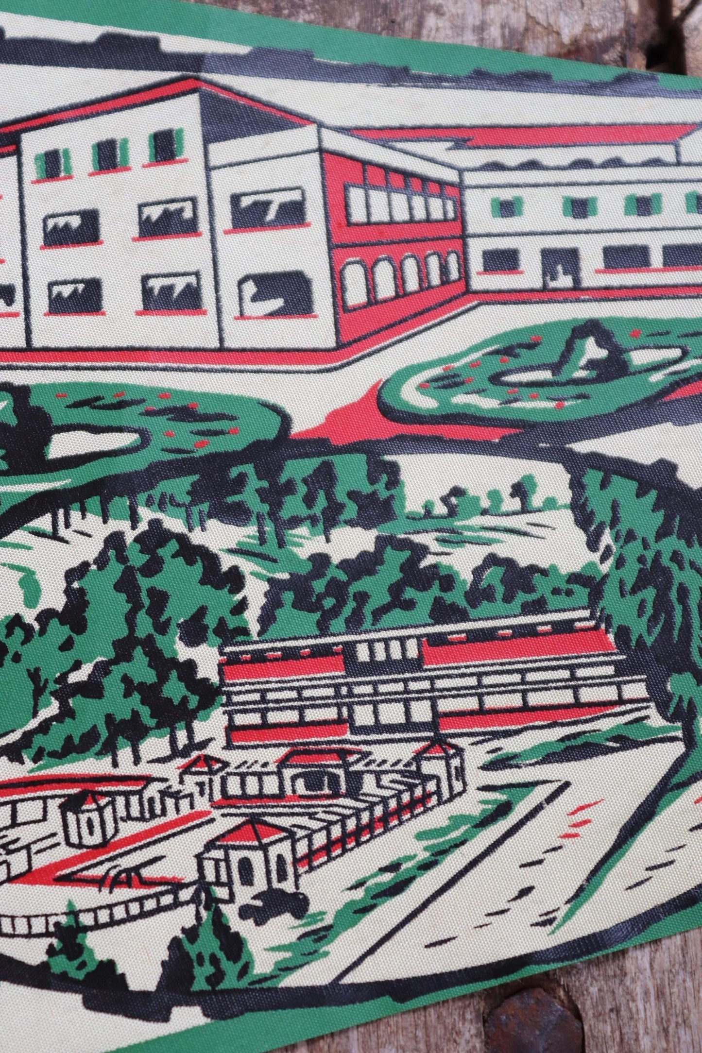 Vintage 1950s pennant - mid century home decor - Brazil tourist souvenir - screen print