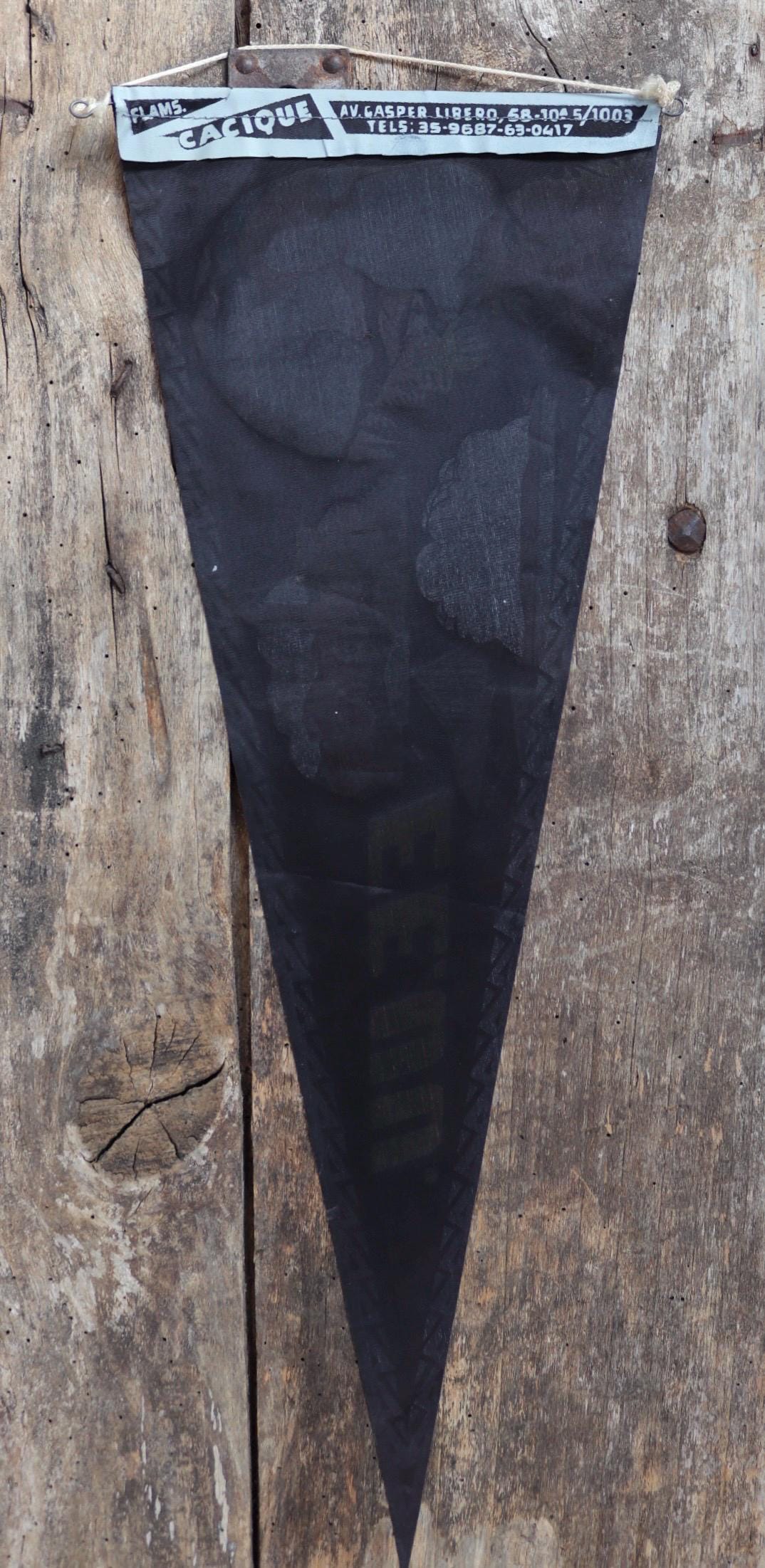 Vintage 1950s pennant - mid century home decor - cowgirl print - Brazil tourist souvenir