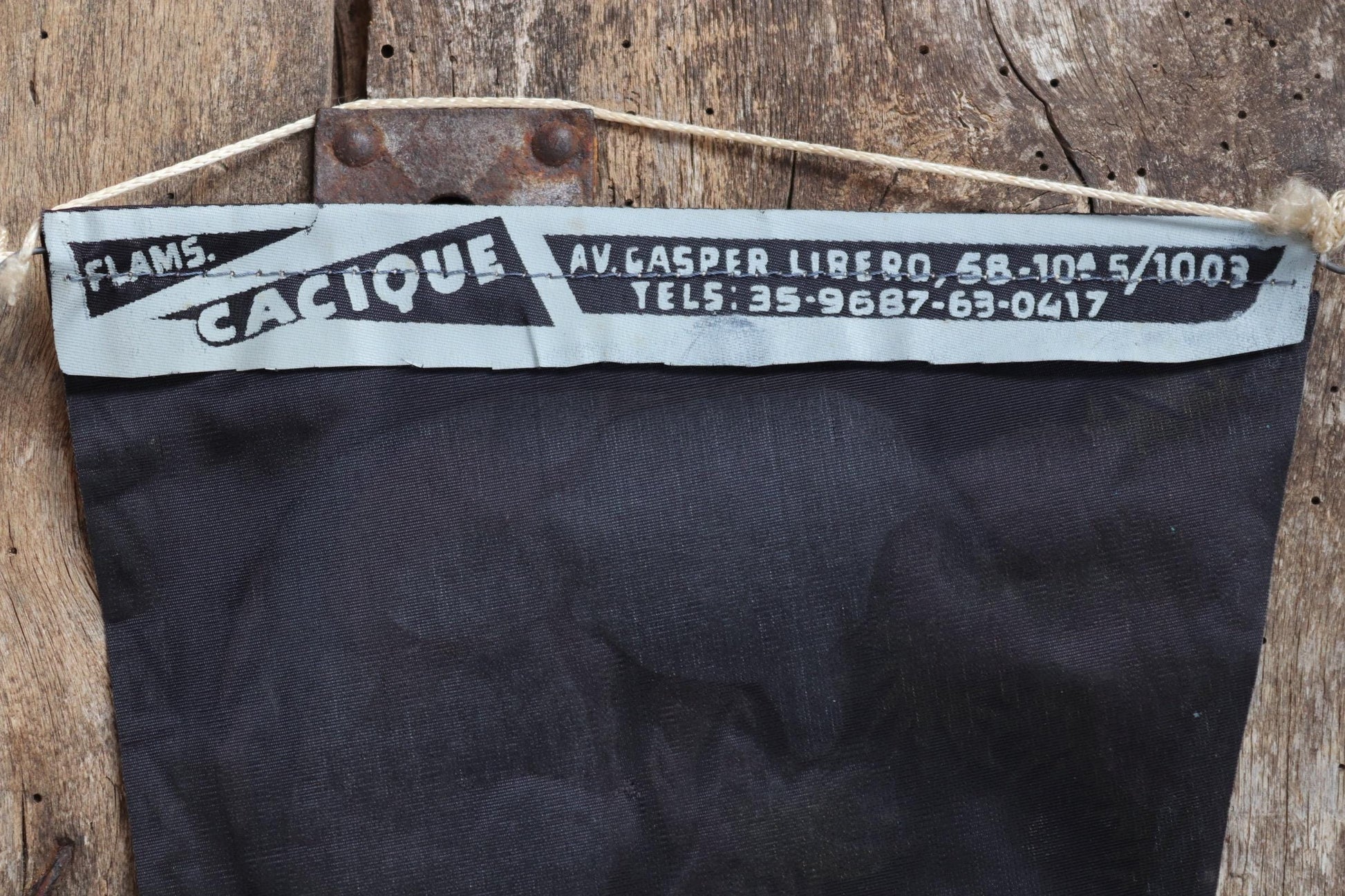 Vintage 1950s pennant - mid century home decor - cowgirl print - Brazil tourist souvenir