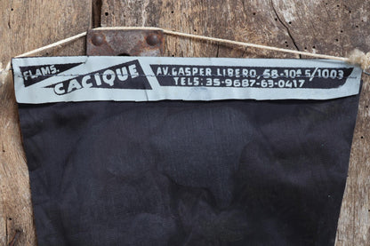 Vintage 1950s pennant - mid century home decor - cowgirl print - Brazil tourist souvenir