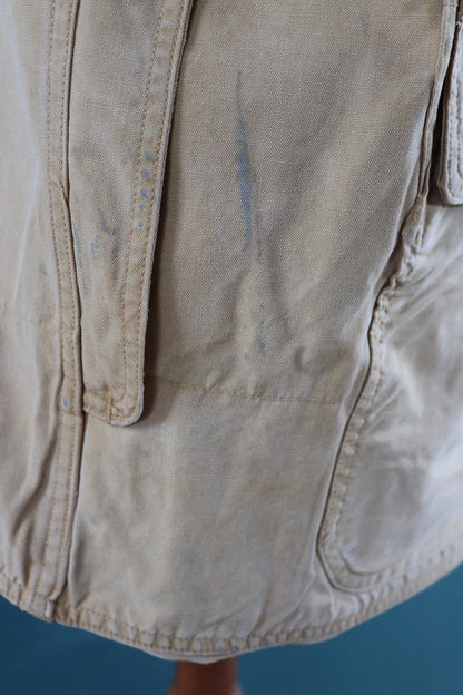 Vintage 1950s 50s 1960s 60s JC Higgins tan brown duck cotton canvas jacket hunting shooting American 50” chest workwear chore work