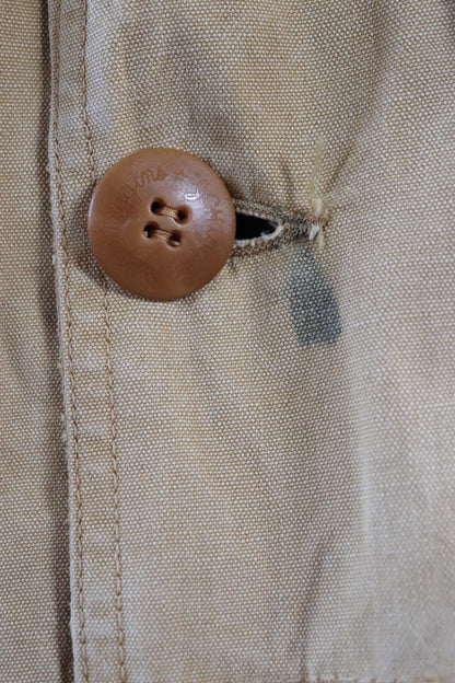Vintage 1950s 60s hunting jacket - American workwear - JC Higgins - tan brown duck cotton canvas - 50” chest