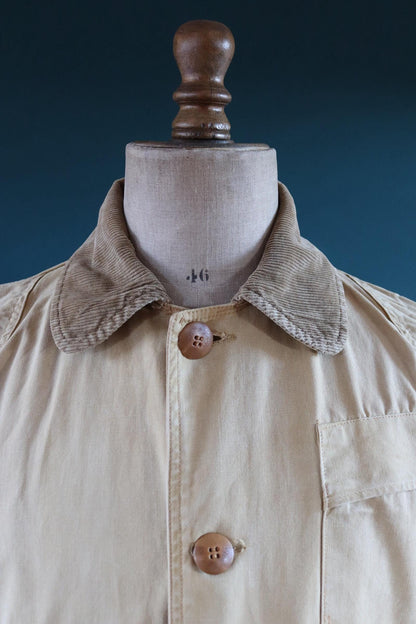 Vintage 1950s 60s hunting jacket - American workwear - JC Higgins - tan brown duck cotton canvas - 50” chest