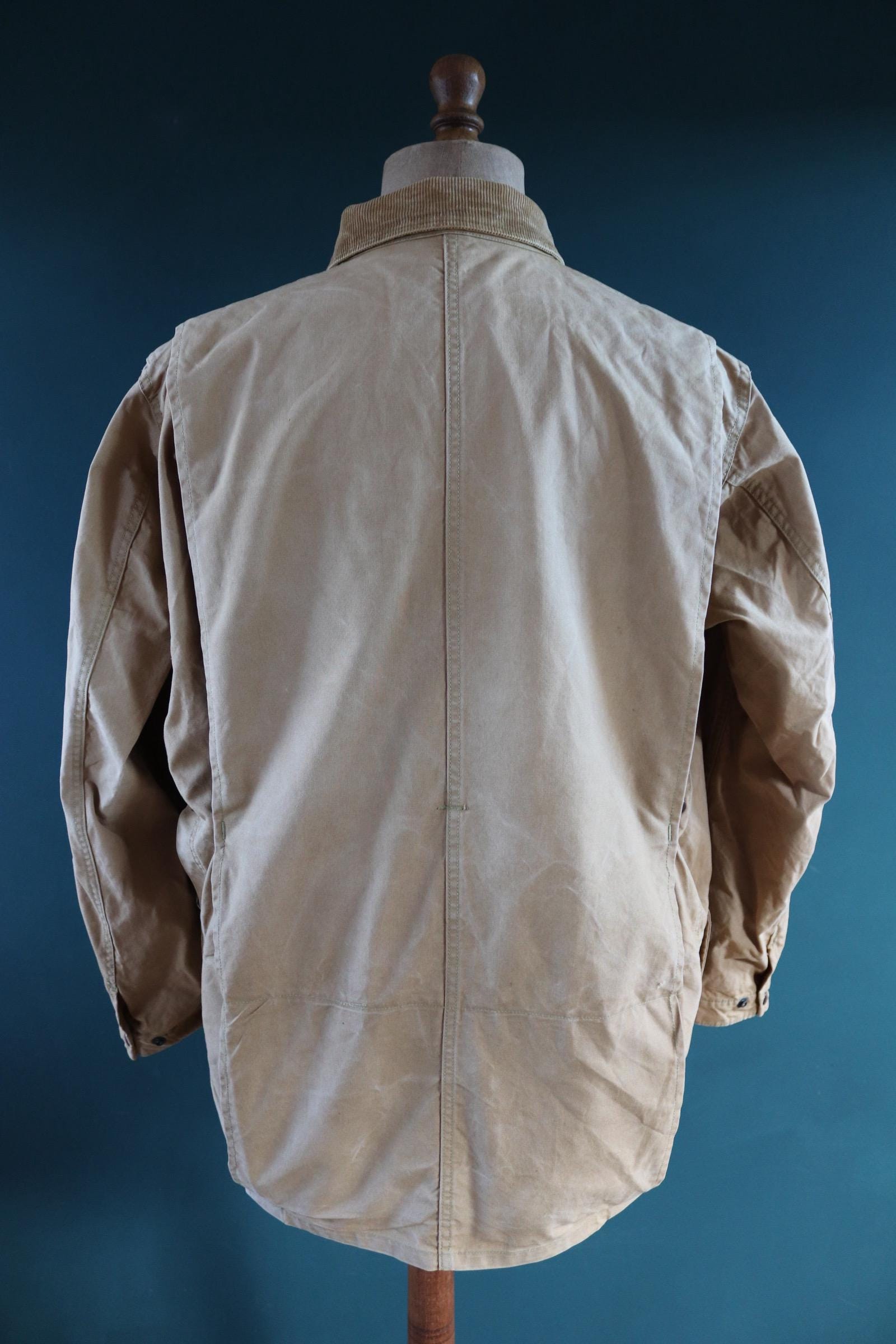 Vintage 1940s Duxbak Utica hunting jacket - tan brown duck cotton canvas - American workwear - 48” chest