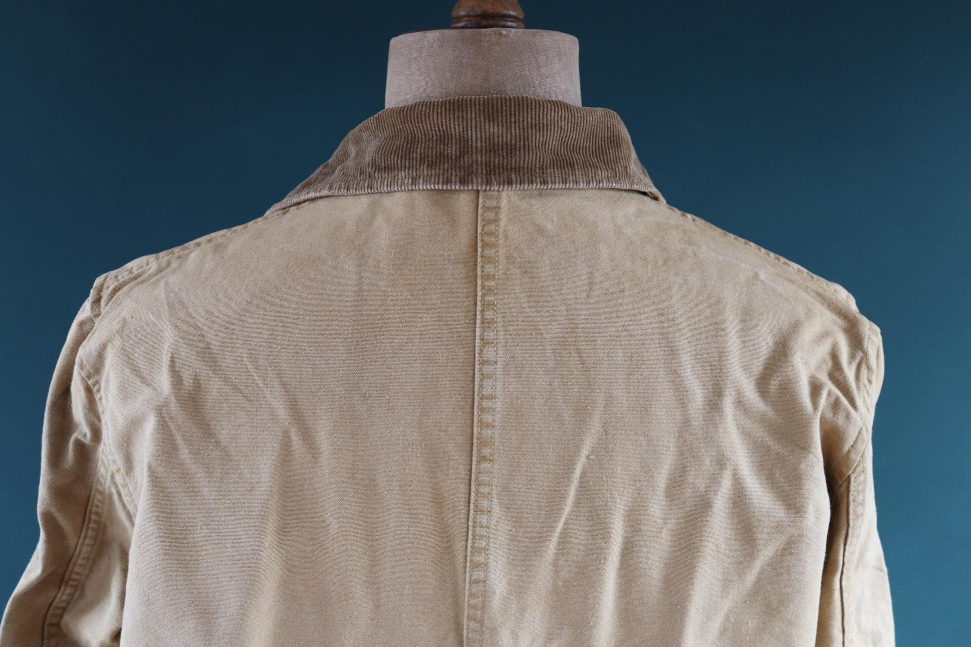 Vintage 1950s 1960s hunting jacket American Field Hettrick tan brown duck cotton canvas shooting American 49” chest workwear chore