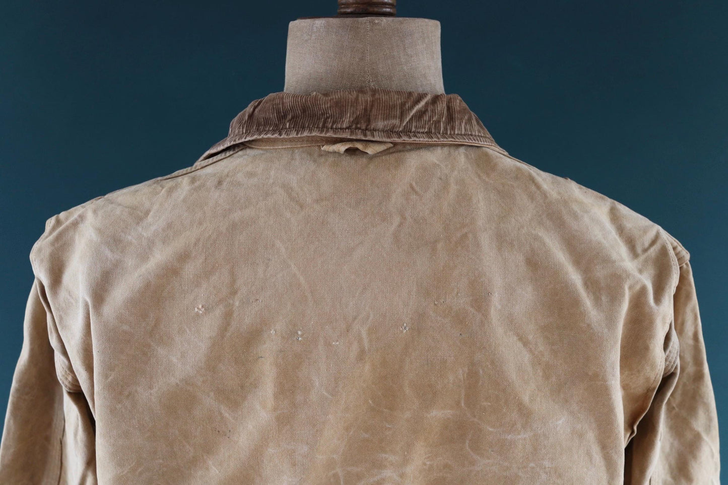 Vintage 1980s hunting jacket - tan brown duck cotton canvas - American workwear - 48” chest