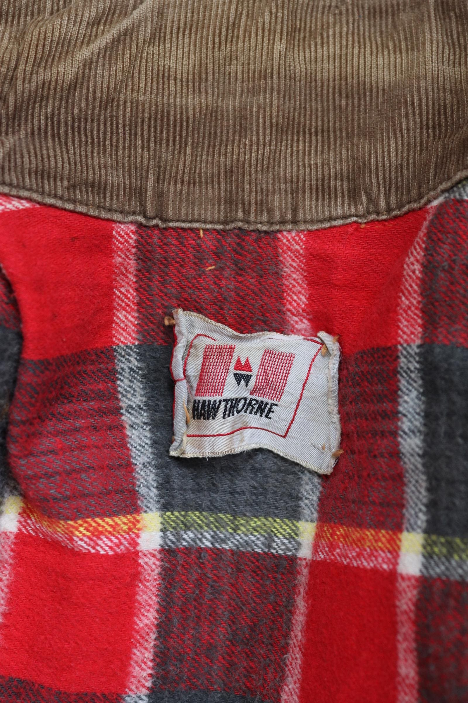Vintage 1980s hunting jacket Hawthorne tan brown duck cotton canvas shooting American 48” chest workwear chore