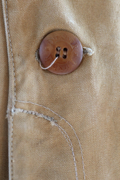 Vintage 1930s Duxbak Utica hunting jacket work workwear chore tan brown duck cotton canvas shooting American 50” chest