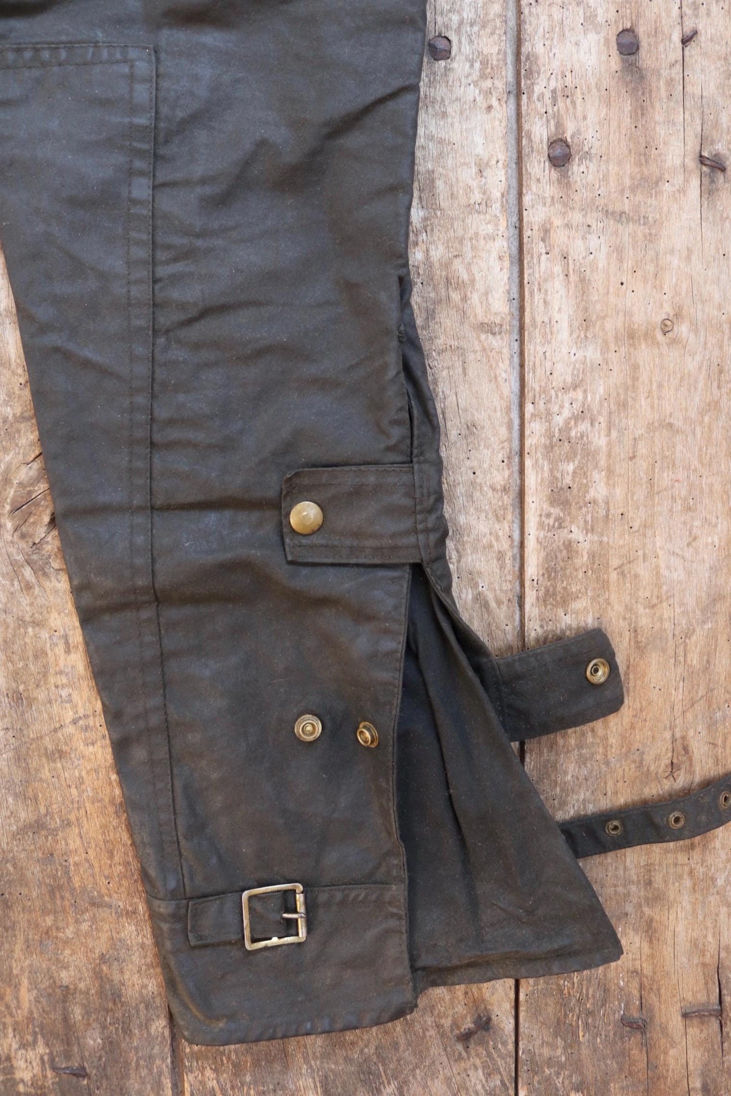 Vintage 1970s Belstaff International waxed cotton motorcycle trousers 26” 28” 30” trial bike racing
