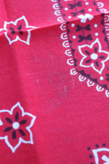 Vintage 1960s 60s trunk up Elephant brand cotton colourfast colorfast turkey red bandana pocket square neckerchief paisley Davis Catterall