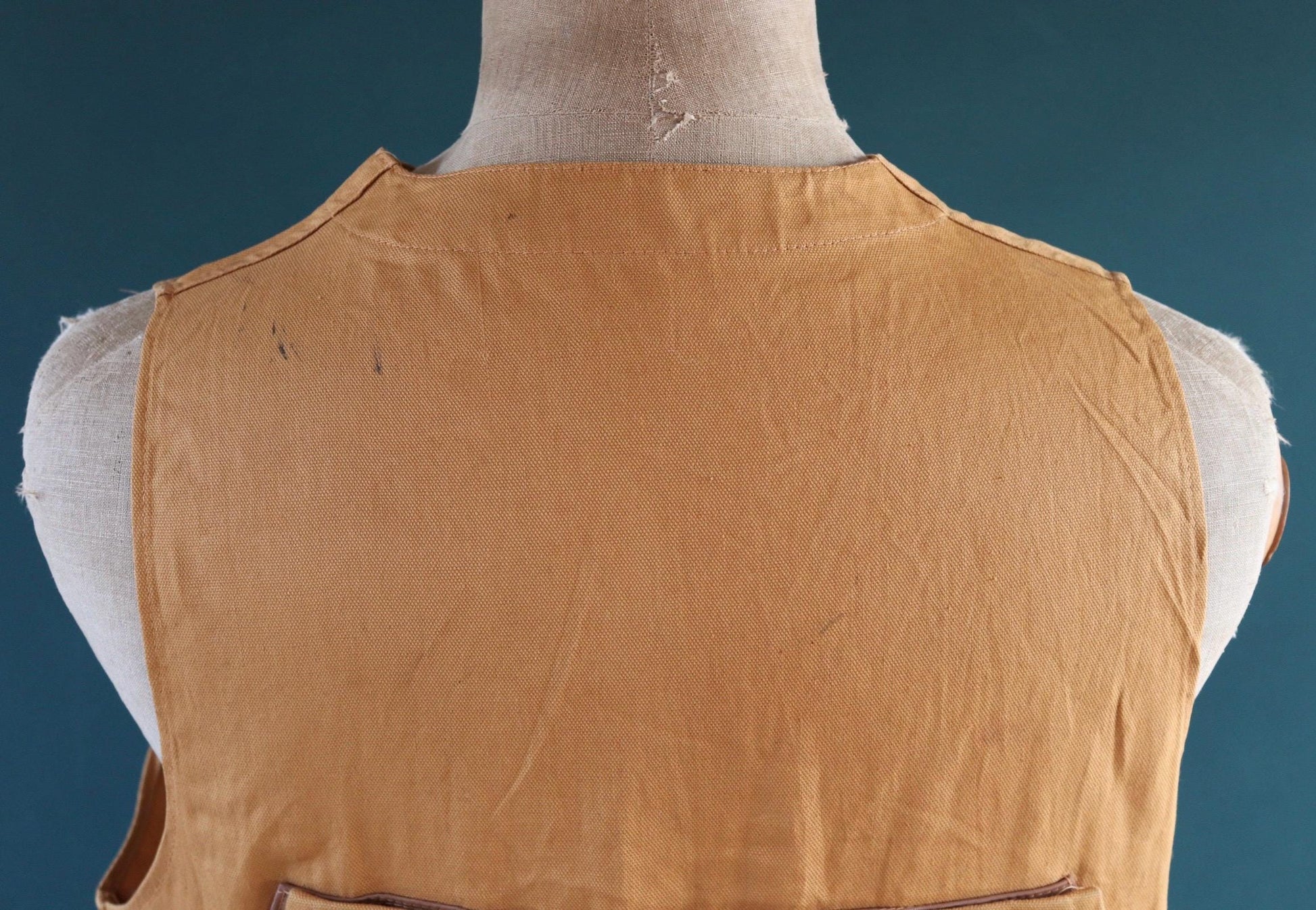 Vintage 1970s 1980s utility vest waistcoat cotton canvas duck hunting shooting 44” chest workwear work chore