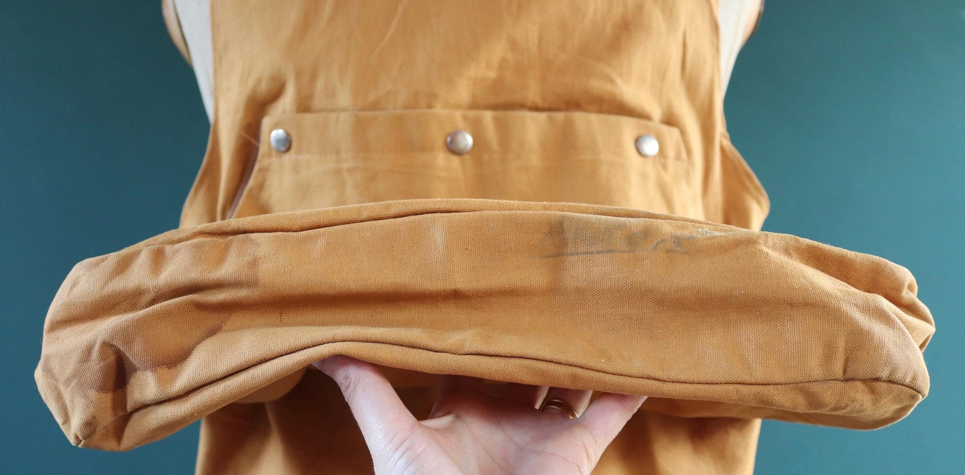 Vintage 1970s 80s utility vest - duck cotton waistcoat - hunting workwear - 44” chest